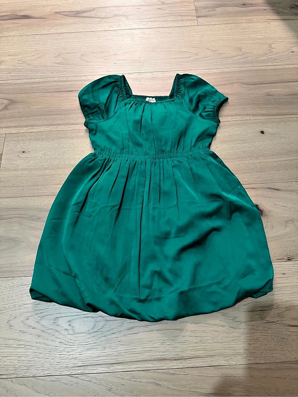 Jcrew crewcuts Girls Green Puff Sleeve Bubble Dress